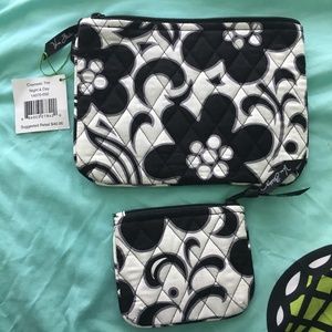 Vera Bradley cosmetic bag, black and white